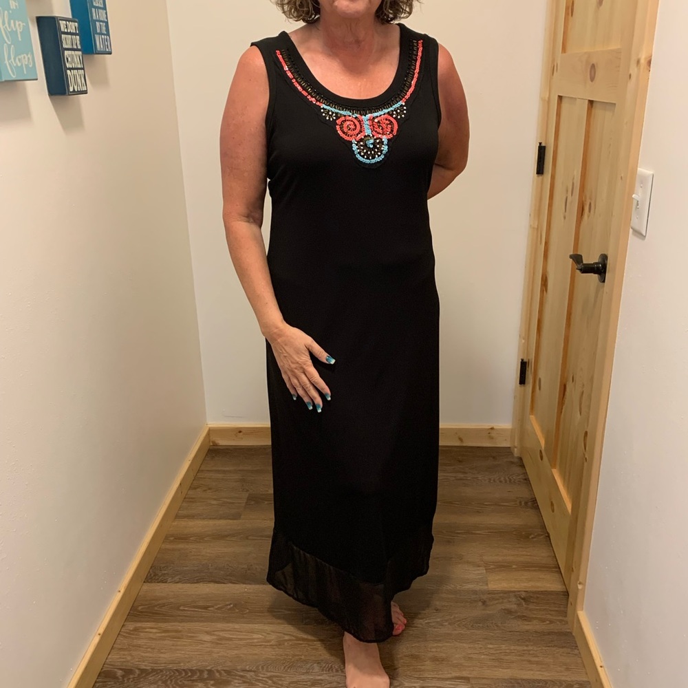 Notations beaded maxi dress